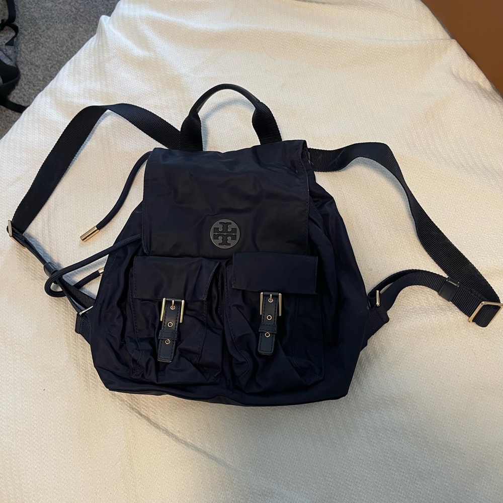 Tory Burch navy nylon backpack